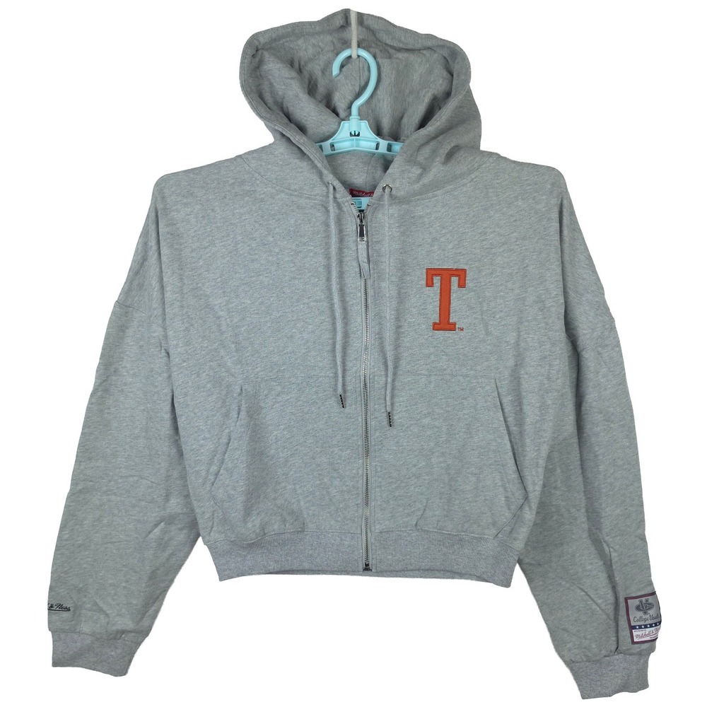 Texas Longhorns Mitchell & Ness NCAA Womens Medium Hoodie Cut Fabric Gray NWT